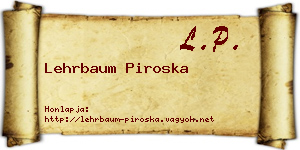 Lehrbaum Piroska névjegykártya